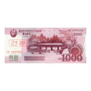 1000 Won North Korea 2008 Specimen Notes front