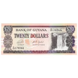 20 Dollars Guyana (1988-1996) 2 front