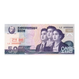 50 Won North Korea 2002 Specimen Note front