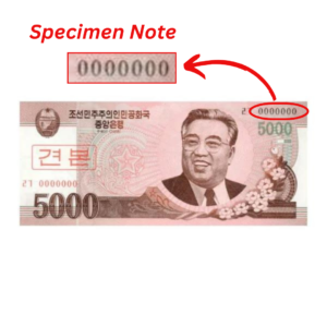 5000 Won North Korea 2008 Specimen Note UNC Condition notify