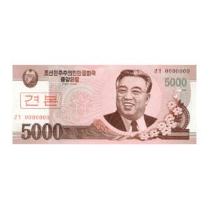 5000 Won North Korea 2008 Specimen Note front