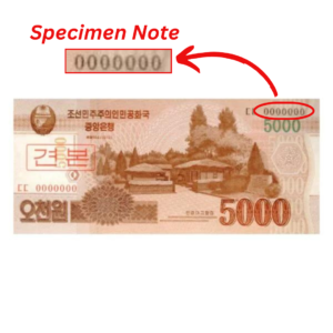 5000 Won North Korea 2013 Specimen Note UNC Condition notify