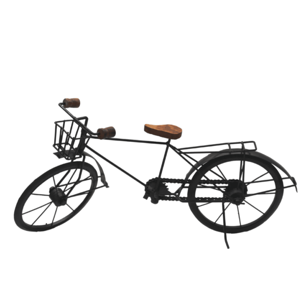 Century 21 Black Wooden and Wrought Iron Model Cycle with Little Basket for Home Decor 1