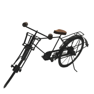 Century 21 Black Wooden and Wrought Iron Model Cycle with Little Basket for Home Decor 2