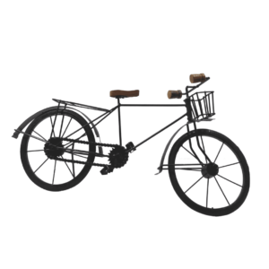 Century 21 Black Wooden and Wrought Iron Model Cycle with Little Basket for Home Decor 3