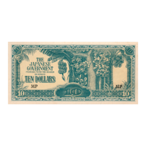 10 Dollars Malaya Japanese Occupation WWII 1942 front