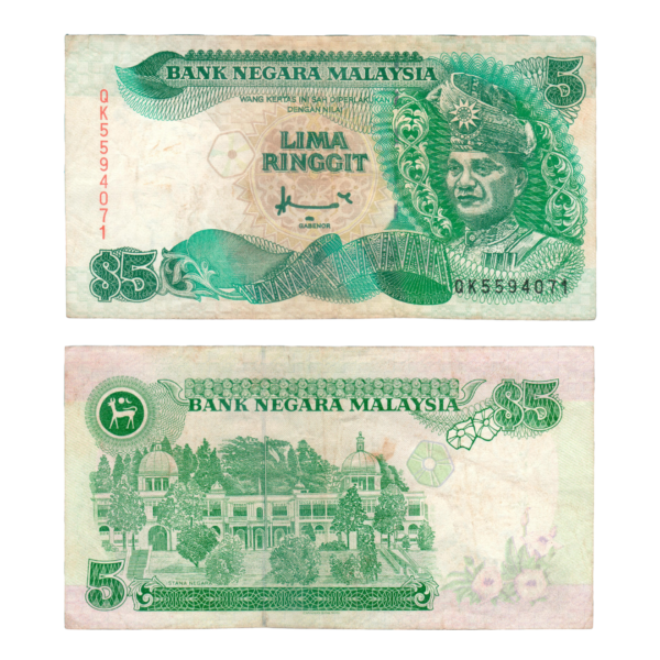 5 Ringgit Malaysia 1991 UNC Condition