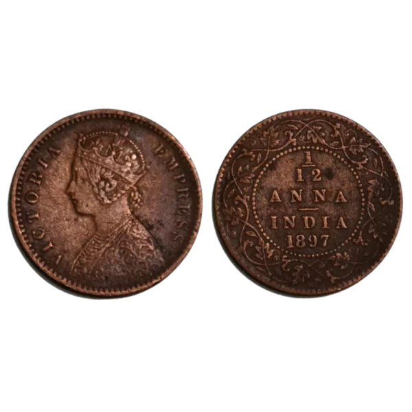 India British 1-12 Anna 1897