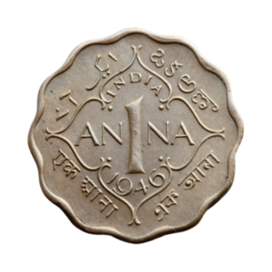 India British 1 Anna 1946-back bbnn