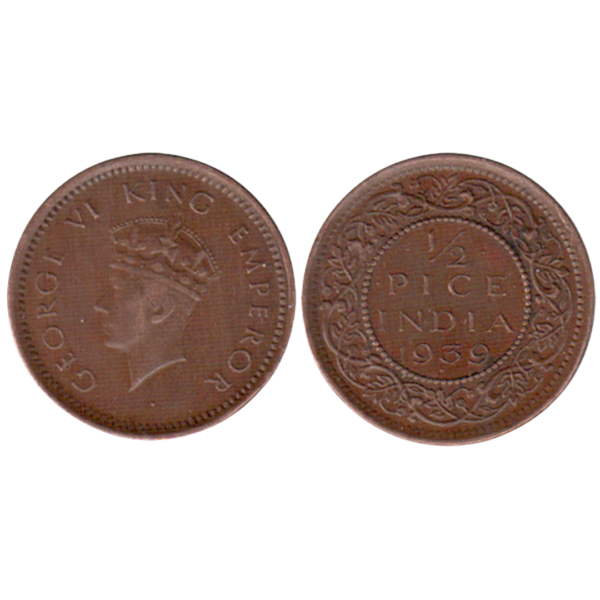 India British Half Pice 1939