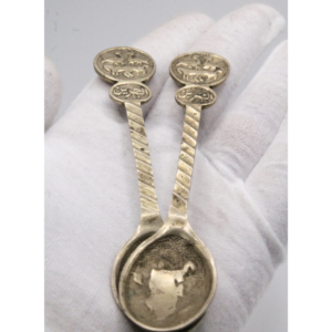 Set of Two Vintage Bahrain Spoons 2 hand