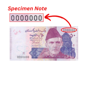 50 Rupees Pakistan 2008 Specimen Note (UNC Condition) notify