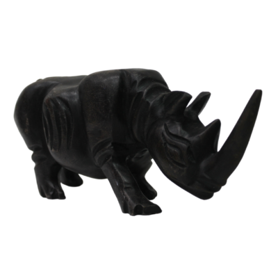Hand-Carved Rhino Rhinoceros Signed Sculpture