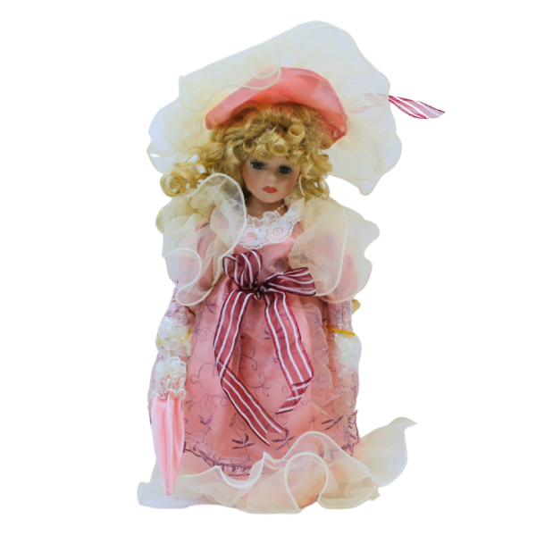 Vintage 1980's Century Collection Porcelain Doll With Stand