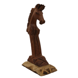 Wooden Hand Carved Horse Head Statue Sculpture Handcrafted Handmade Wood Decorative Home Decor Accent 1