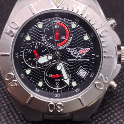 Corvette Men’s Watch – Chronograph- Runs & Looks Exc. Short Band