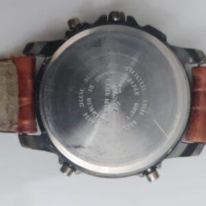 Crater Stainless Steel Back & Leather Stripes Wrist Watch 8