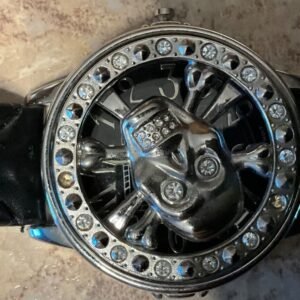 GENEVA WRIST WATCH WITH SKULL FACE COVER 3