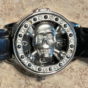 GENEVA WRIST WATCH WITH SKULL FACE COVER