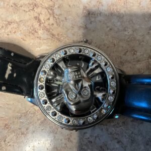 GENEVA WRIST WATCH WITH SKULL FACE COVER 4