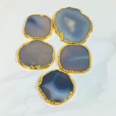 Natural Agate Coasters Bar Beer Coffee Tea Coaster Set of 5 Coasters Perfect Table Accessories Tableware