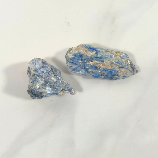 Raw Blue Kyanite Crystal Cluster Pair