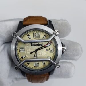 Timberland Stainless Steel Back & Genuine Leather Stripes Wrist Watch