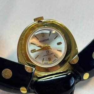 Vintage TEENTIME 17 Jewel Swiss Gold Tone Mechanical Ladybug Pendant Watch WORKS 2