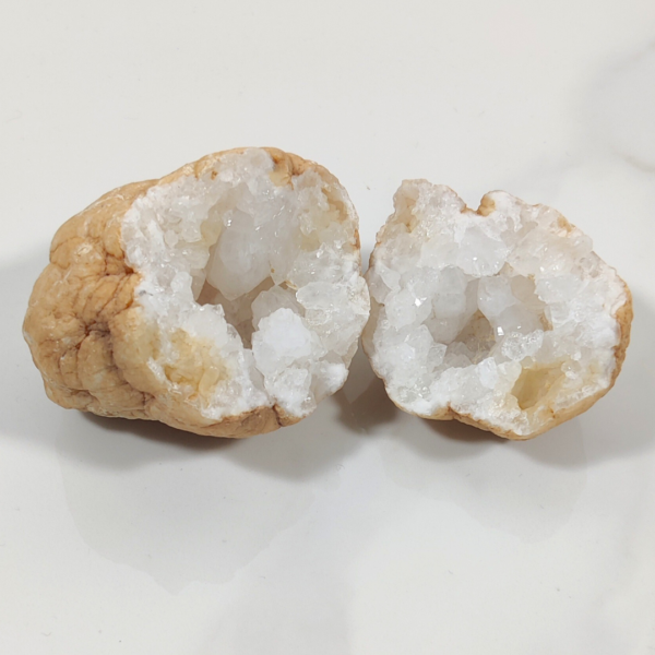 White Quartz Geode (1 Pair) 3 Inch