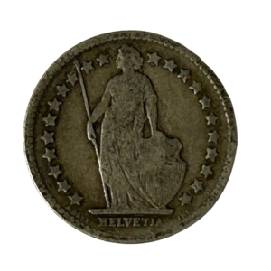 1903 Switzerland Silver Half Franc Coin back