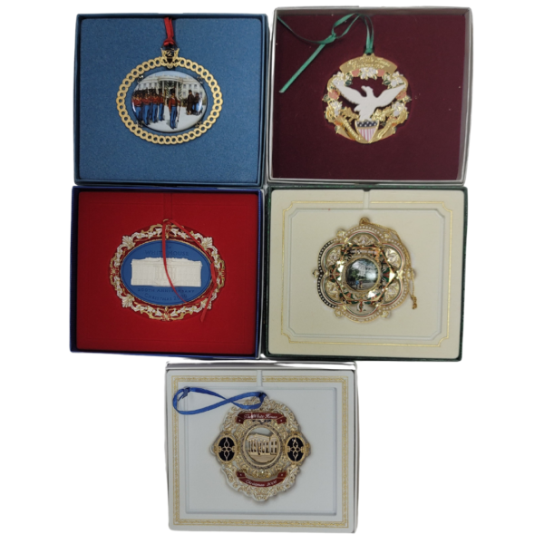 5 White House Historical Association Christmas Ornaments N