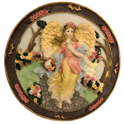 Angel Plate Handcrafted Detailed Embossed 3D Decorative Gift