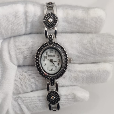 Cote d’Azur Silver Tone Stainless Steel Back Ladies Wristwatch