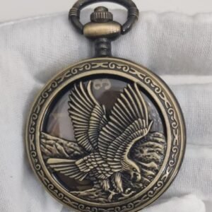 Eagle Tattoo Hand-winding Mechanical Pocket Watch Vintage Pattern Skeleton Mechanical 1