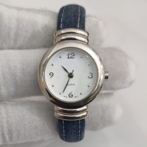 FSC 52459 1 F Stainless Steel Back Blue Stripes Wristwatch Bracelet