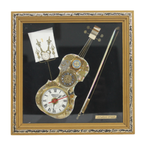 G. Burgess St Ives Gold Framed Clock Watch Parts Gear Steampunk Tin Mine WORKING 2