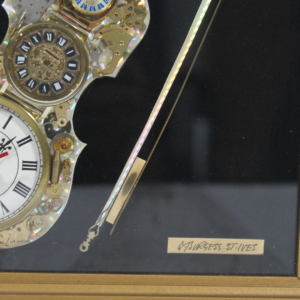 G. Burgess St Ives Gold Framed Clock Watch Parts Gear Steampunk Tin Mine WORKING 4