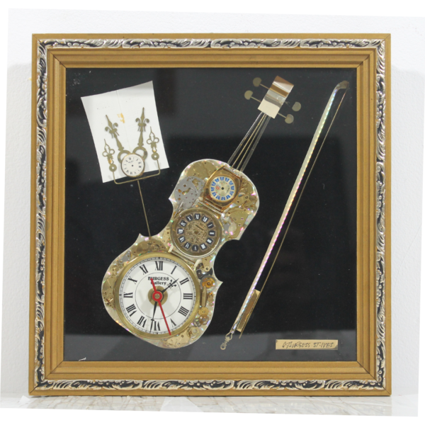 G. Burgess St Ives Gold Framed Clock Watch Parts Gear Steampunk Tin Mine WORKING