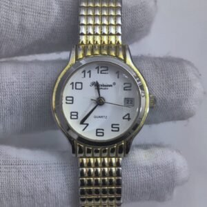 Gruen Precision Calendar Ladies Quartz Watch Gold Tone Stretch Ban 2