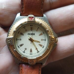 Guess golden rotating bezel, Milky Dial, Japan Movement, Quartz Watch 1