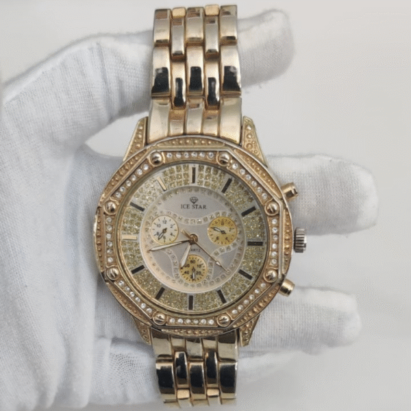 Ice Star 4329 Stainless Steel Back Gold Color Wristwatch