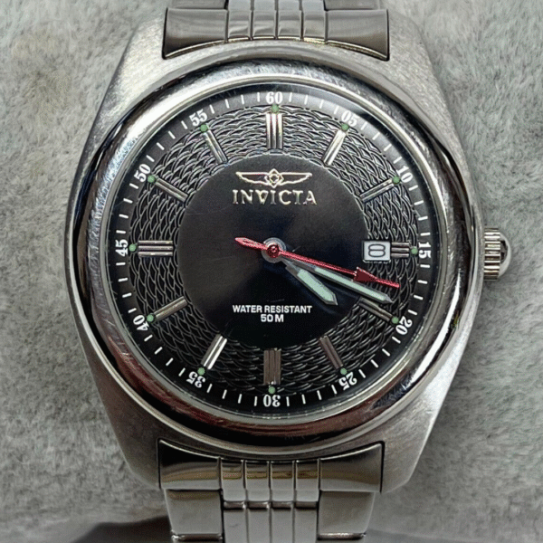 Men's Invicta Silver Tone WR 50m Quartz Date Watch
