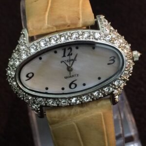 Pedre watch Ladies Oval , Shape Mother Of Pearl Face,Crystal Bezel 2