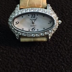 Pedre watch Ladies Oval , Shape Mother Of Pearl Face,Crystal Bezel 3