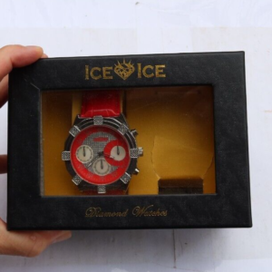 RARE Ice Ice Time Genuine Diamond Watch Men's Wristwatch Elements & Original Box 12 3