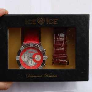 RARE Ice Ice Time Genuine Diamond Watch Men's Wristwatch Elements With an Extra Stripe & Original Box 13 3