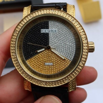 RARE Ice Ice Time Genuine Diamond Watch Men’s Wristwatch Volcano & Original Box