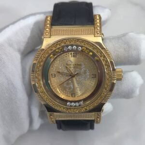 RARE Vintage Techno King BLING Men's Gold Tone Watch Wristwatch ICE 4709G 2