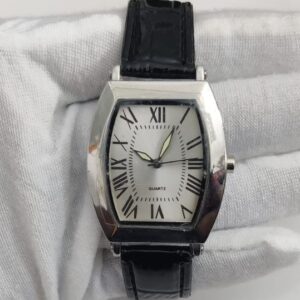 SKC Stainless Steel Back Black Leather Stripes Ladies Wristwatch 2