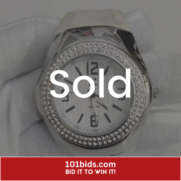 Stainless-Steel-Back-Quartz-White-Ladies-Wristwatch sold